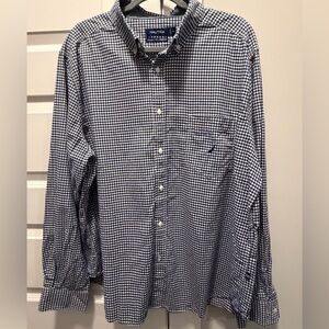 Nautica Men's Navy and White Gingham Shirt